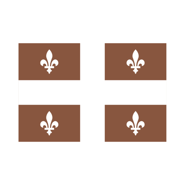 Icône du drapeau du Québec couleur brun de la compagnie québécoise TravelMe